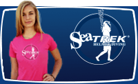 Model wearing Sea TREK retail apparel